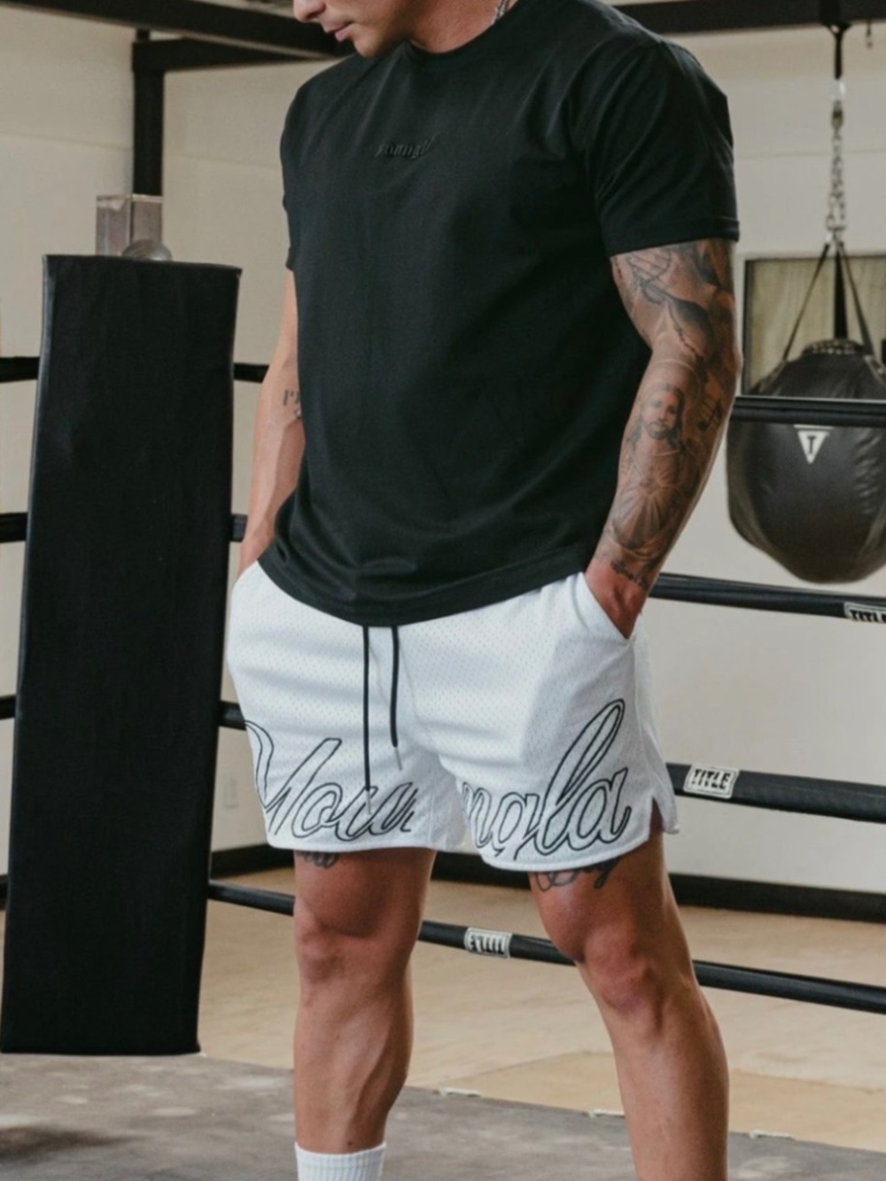 YoungLA Discontinued 155 Championship Short - White/Black - Men’s S